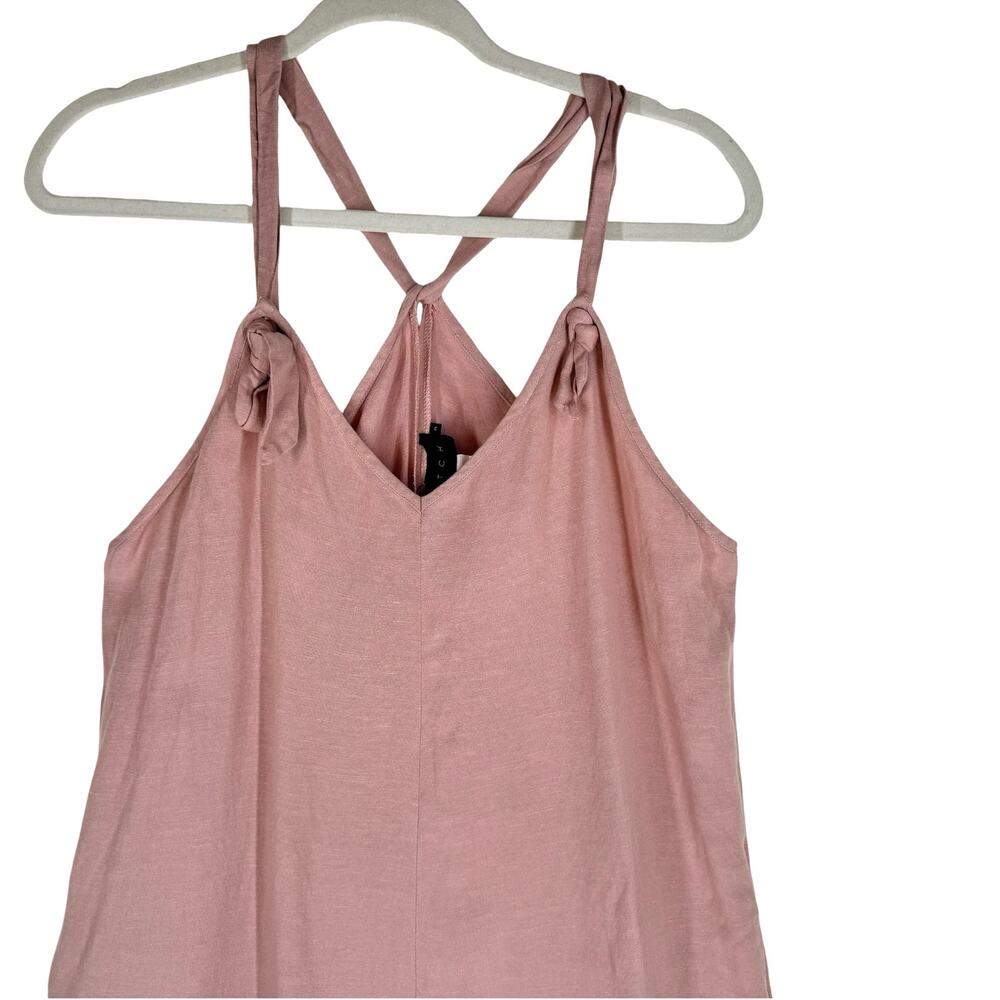 Hatch Blush Pink Linen Jumpsuit with Tie Straps - Picture 4 of 12